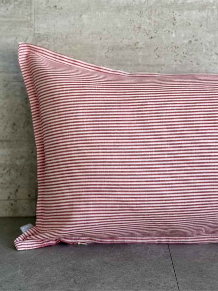 FUNDA COJÍN FLORENCIA LÍNEAS ROJO