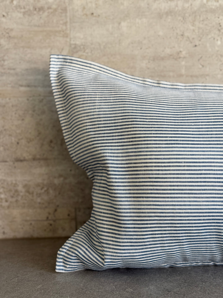 FUNDA COJÍN FLORENCIA LÍNEAS AZUL