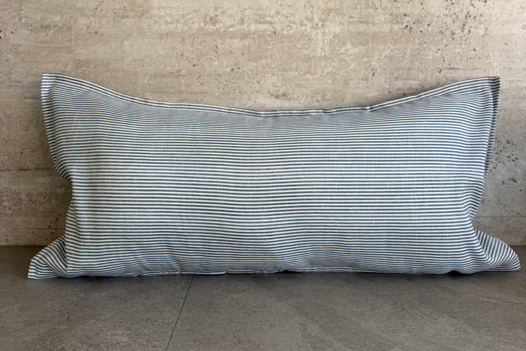 FUNDA COJÍN FLORENCIA LÍNEAS AZUL