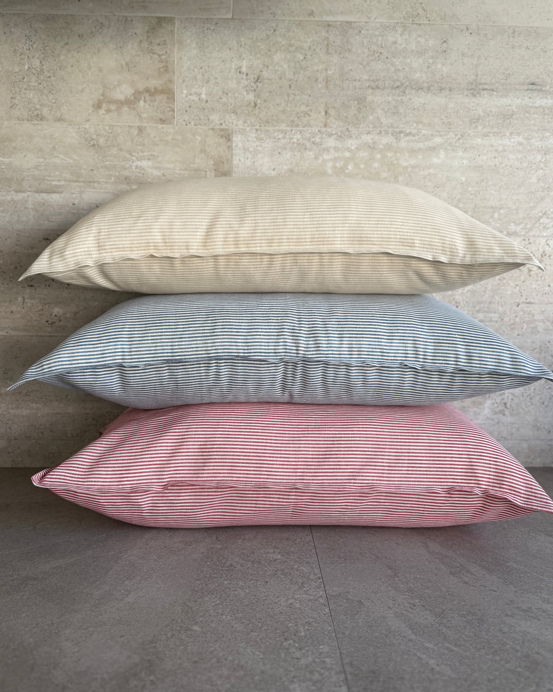 FUNDA COJÍN FLORENCIA LÍNEAS AZUL