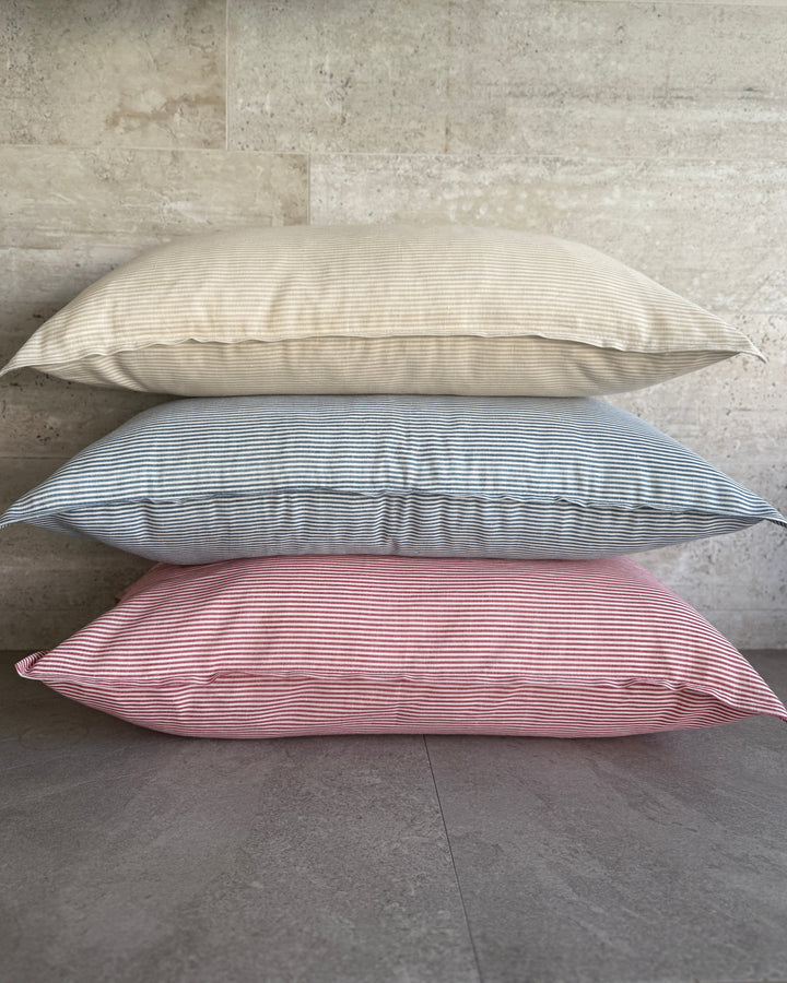 FUNDA COJÍN FLORENCIA LÍNEAS ROJO