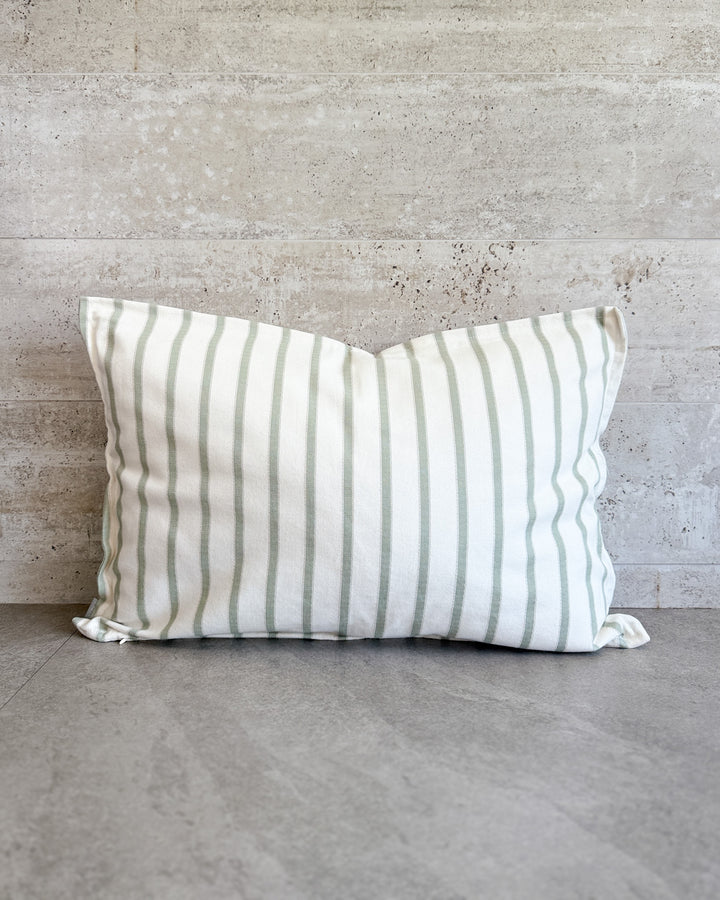 Funda de cojín verde líneas punto