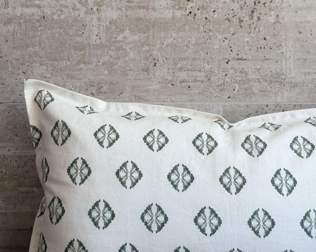 Funda de cojín diseño verde Cannes