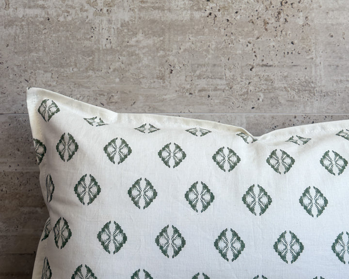 Funda de cojín diseño verde Cannes