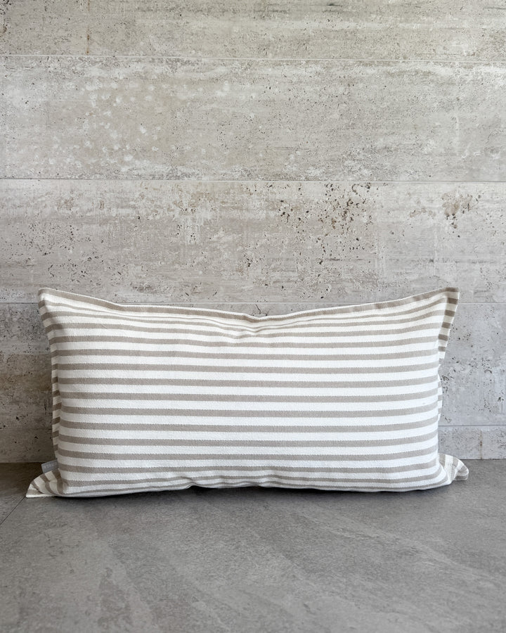 Funda de cojín líneas playa beige