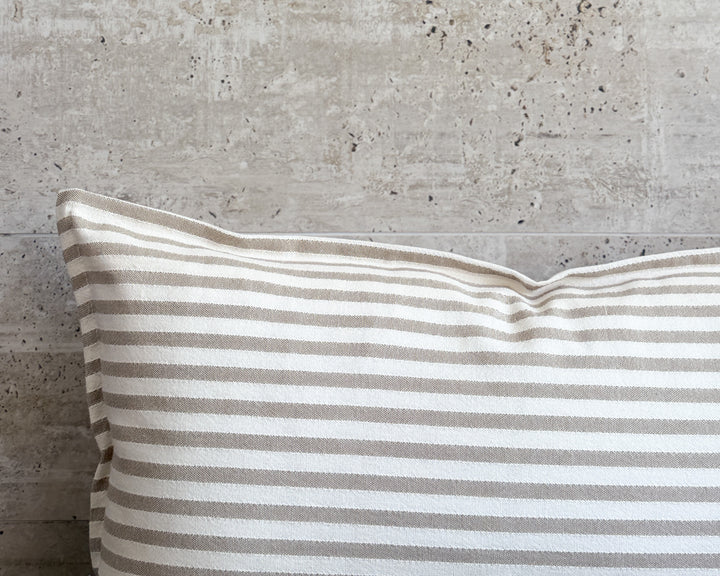 Funda de cojín líneas playa beige