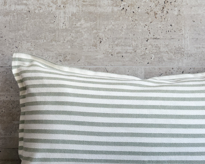Funda de cojín líneas playa verde