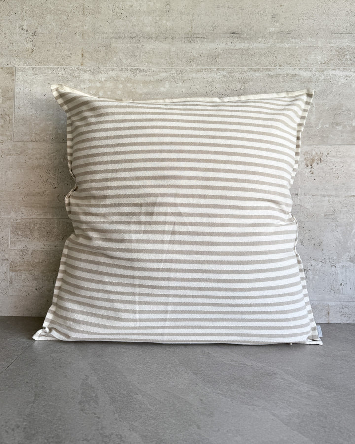 Funda de cojín líneas playa beige