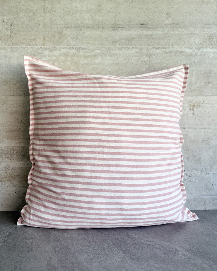 Funda de cojín líneas playa rosado