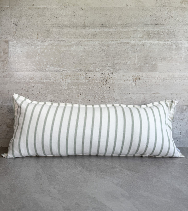 Funda de cojín verde líneas punto