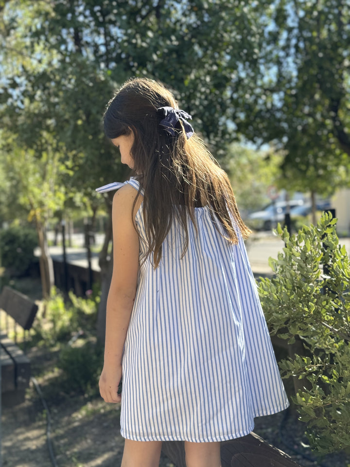 Vestido líneas azul
