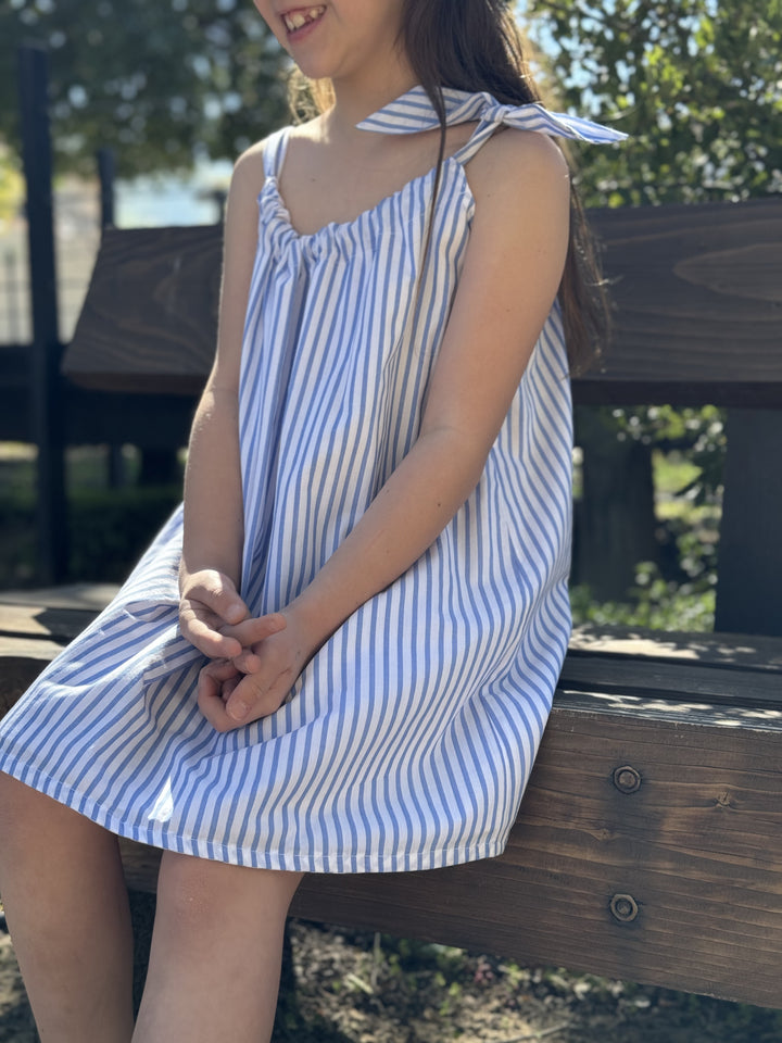 Vestido líneas azul