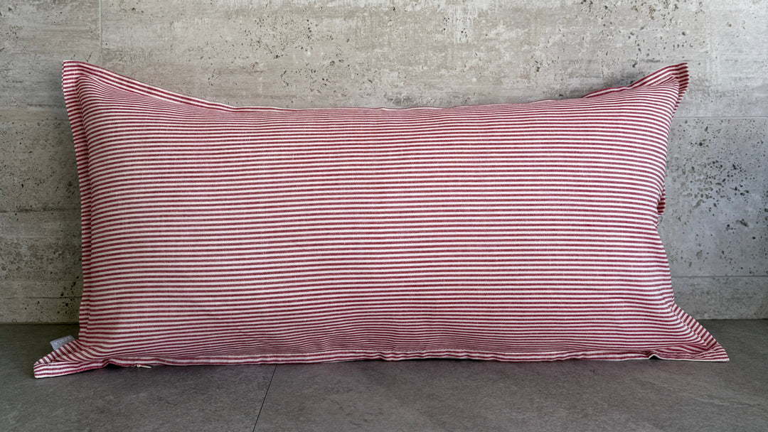 FUNDA COJÍN FLORENCIA LÍNEAS ROJO