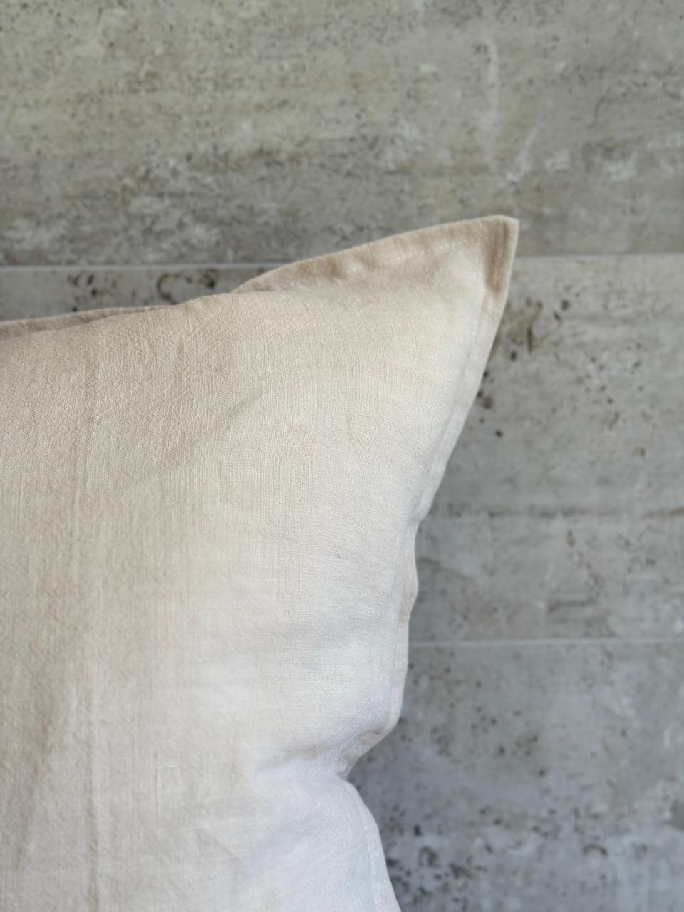 FUNDA COJÍN LINO NATURAL BEIGE