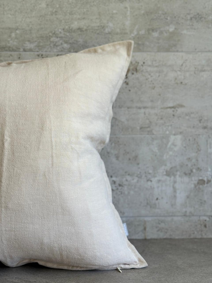 FUNDA COJÍN LINO NATURAL BEIGE