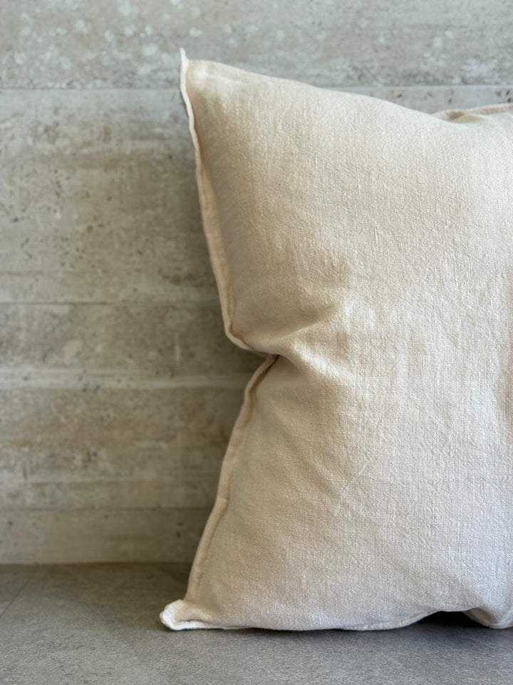 FUNDA COJÍN LINO NATURAL BEIGE