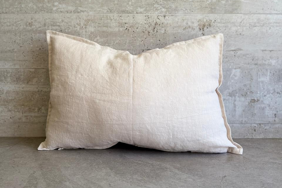 FUNDA COJÍN LINO NATURAL BEIGE